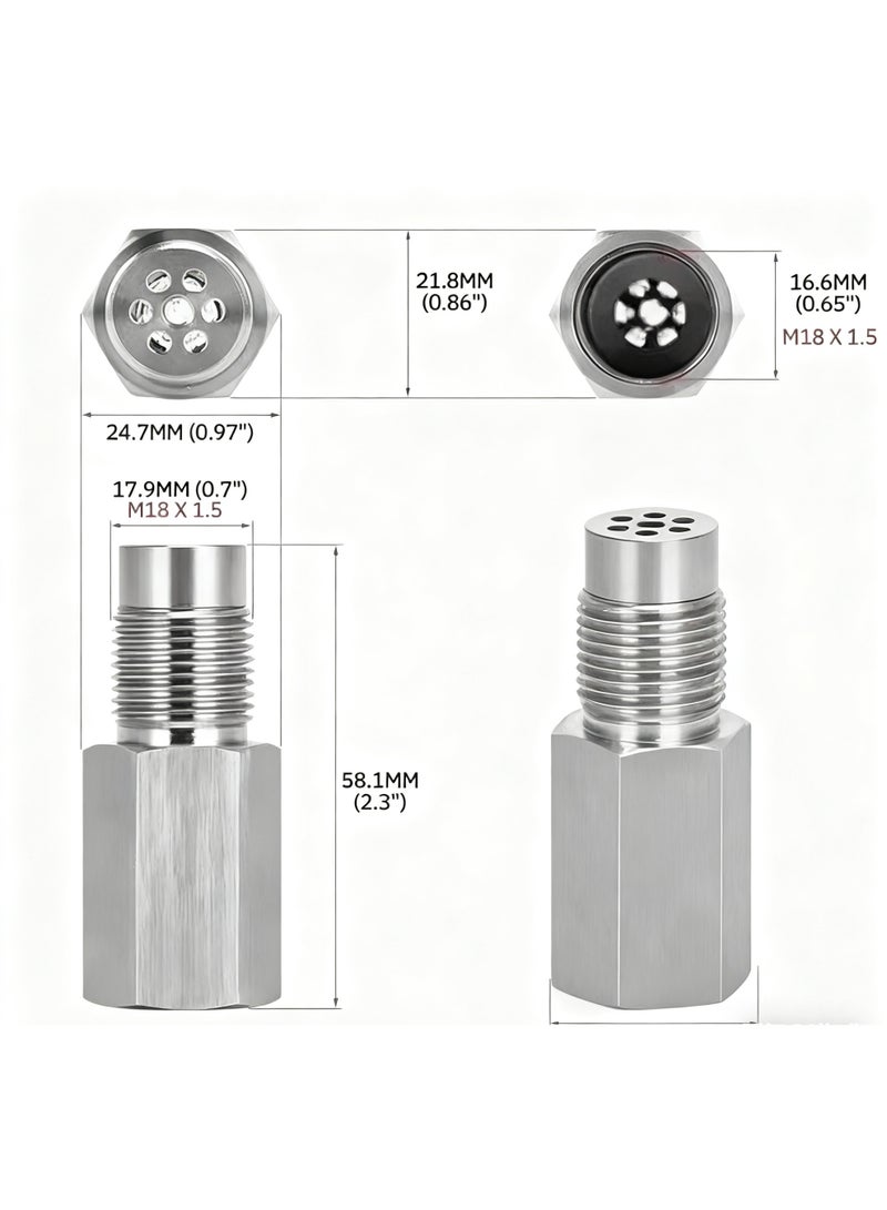 مستشعر الأكسجين من الفولاذ المقاوم للصدأ مستشعر مفصل التوسيع M18*15 لقطع غيار تعديل السيارات - Image 2