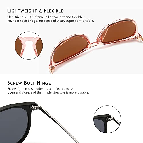 SUNGAIT 2 Pairs Premium Vintage Round Sunglasses for Women Men Classic Retro Trendy Style - Image 5