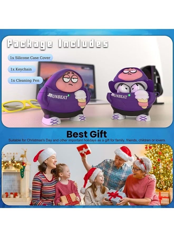 Cute Funny Case for AirPods 4 (2024), 3D Cartoon AirPods 4 Case Cute Cartoon Characters Design Silicone Cover Compatible with AirPods 4th Generation Case Accessories - Image 5