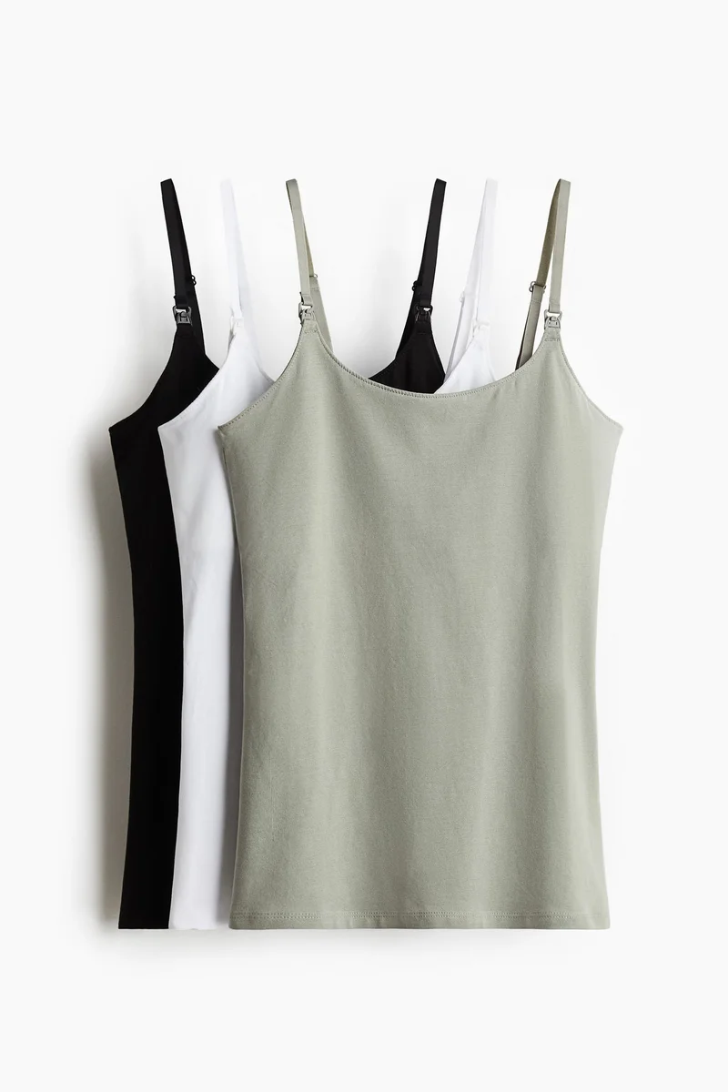 H&M  MAMA 3-pack nursing vest tops for Women | Best Price UAE