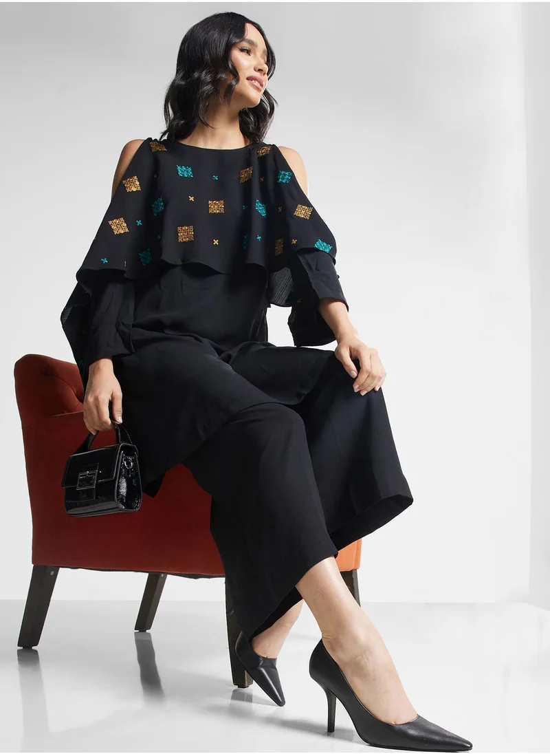 Nishat Linen Embroidered Crew Neck Kurti