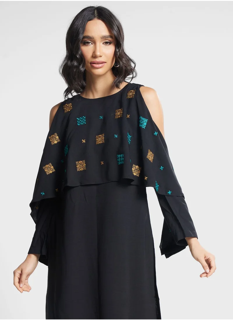 Nishat Linen Embroidered Crew Neck Kurti