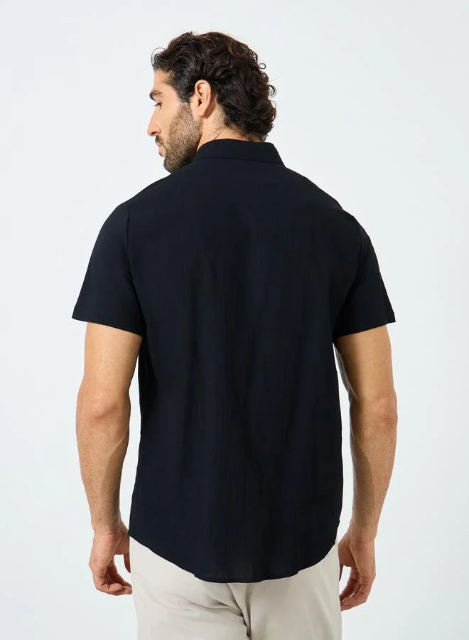 Take Two Take Two Graphic Print Buttoned Short Sleeve Shirt