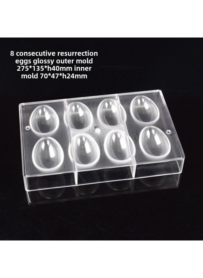 PC Hard Plastic Transparent Three-dimensional Egg-shaped Chocolate Mold Manual DIY Easter Baking Special Mold Wholesale-Color - Image 1