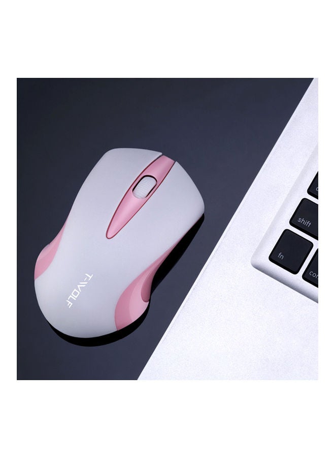 NIBEMINENT Wireless Optical Office Mouse Grey/Pink  - Image 2
