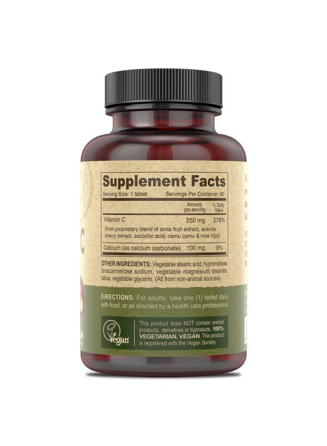 Deva Vegan Vitamins - Vegan Food Based Premium Vitamin C - Multisource - Non-GMO - 90 Tablets - Image 2