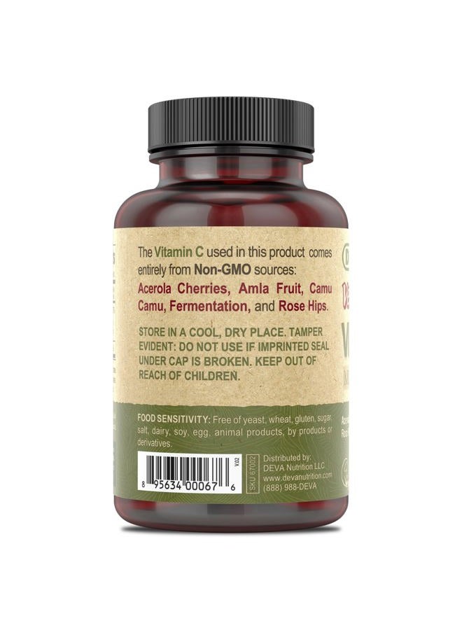 Deva Vegan Vitamins - Vegan Food Based Premium Vitamin C - Multisource - Non-GMO - 90 Tablets - Image 3