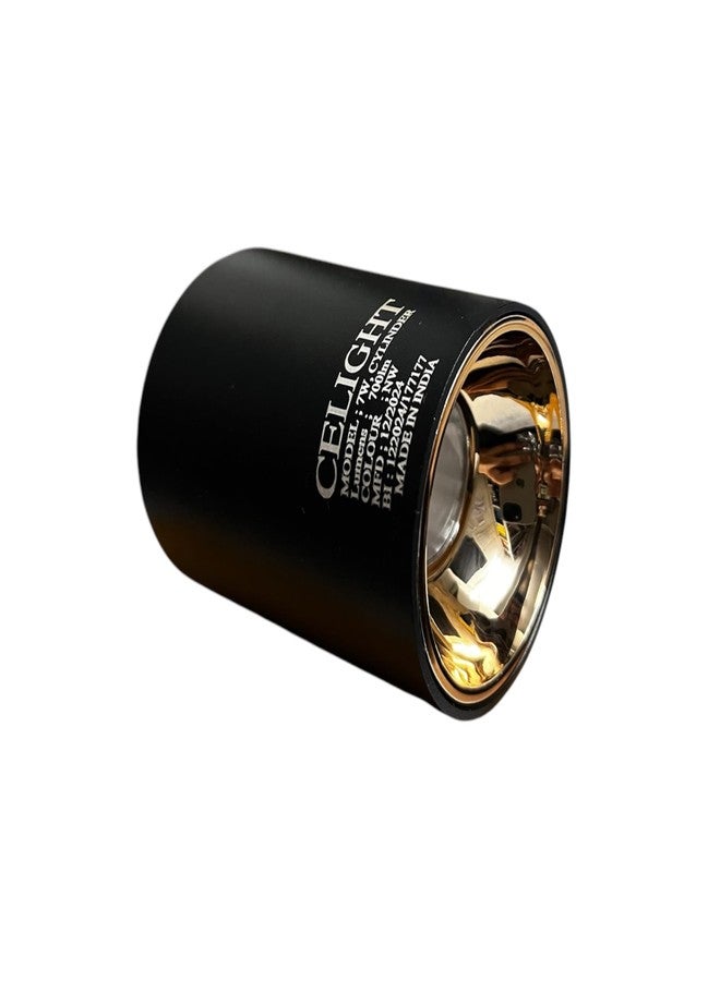 CELIGHT مصباح أسطواني من سيلايت 7 واط | مصباح موضعي | مصباح سطحي | مصباح سقف LED | هيكل أسود | أبيض طبيعي، عبوة من قطعة واحدة، مصنوع من الألومنيوم، مصباح أسطواني - Image 1