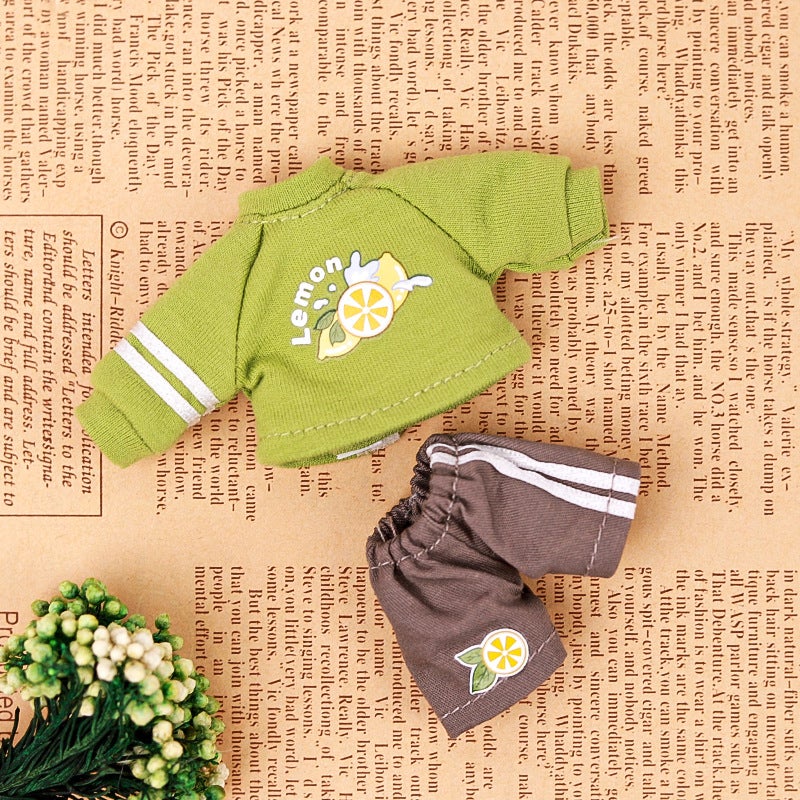 OB11 Doll Clothing Set Sweater Outfit Green Hoodie suit