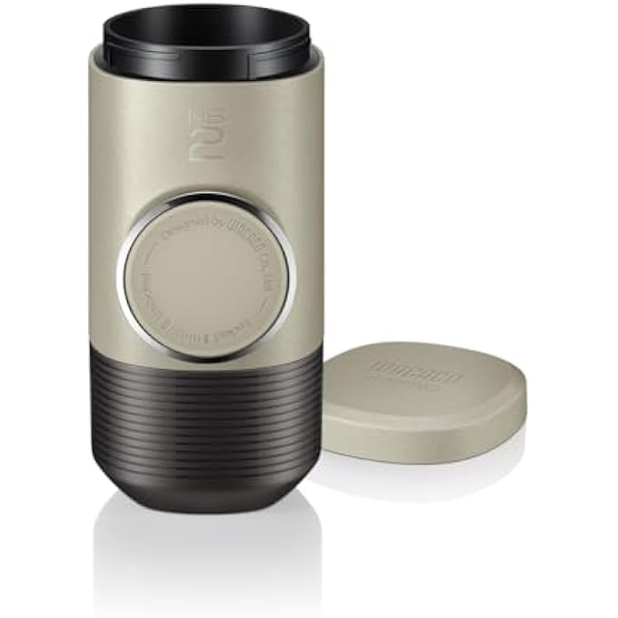 واكاكو ماكينة صنع قهوة الإسبريسو المحمولة Minipresso Ns2، صديقة للبيئة، مصنوعة باستخدام الكتلة الحيوية، استخلاص قوي بقوة 18 بار، وزن خفيف للغاية، نظام خزان مياه مدمج، لون بيج - Image 5