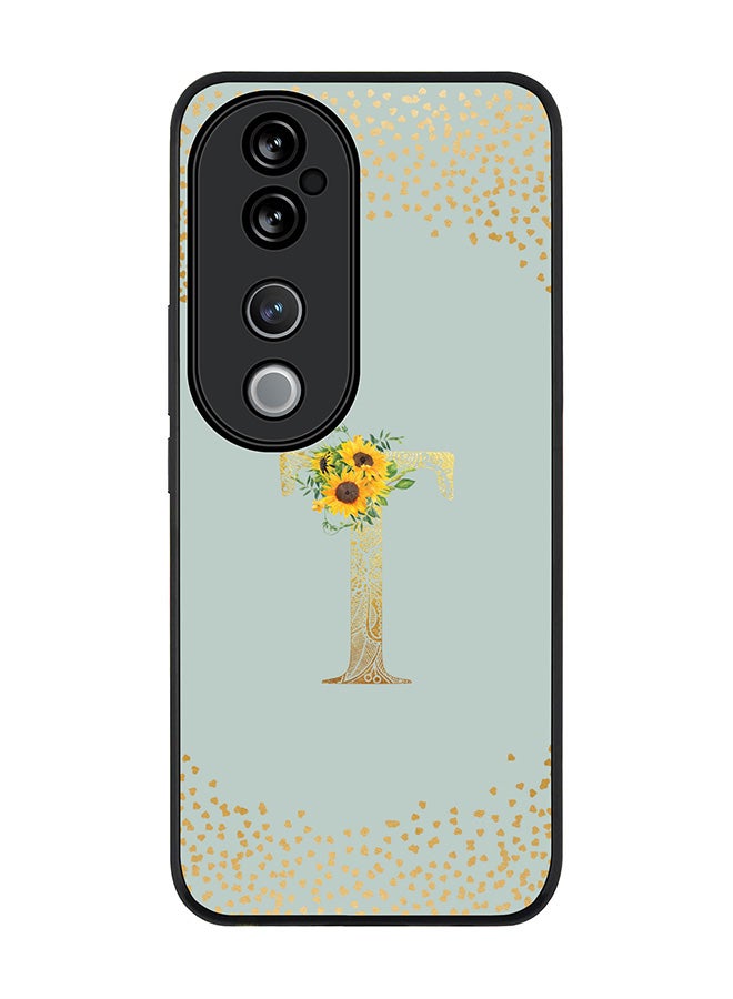 Stylizedd For vivo V40 5G /vivo V40 Pro Case,Slim fit Camera Protection, Shockproof Thin Phone cover - Custom Floral Monogram - T (Light Grey ) - Image 1