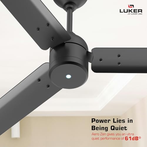 LUKER JVLuker USA Aero Zen 1200mm BLDC Ceiling Fan with IR Remote BEE 5 Star 65% Energy Saving High Air Delivery Low Noise LED Indicator Reverse Mode for Living & Bedroom Black Matt 3 Yrs Warranty - Image 3