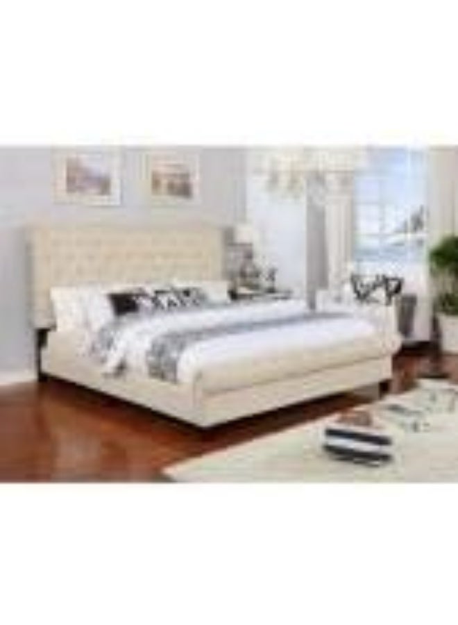 R2R FURNITURE Lhara Queen Size Upholstered Standard Bed With Mattress 160X200 - Image 1