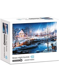 Generic Cardboard puzzle 1000 snowmen Aurora night 70x50 cm 