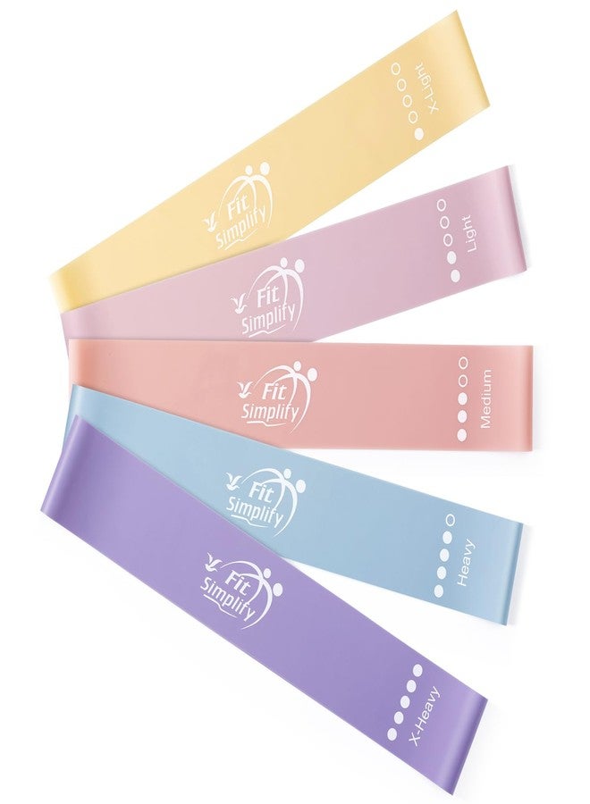 Fit Simplify Resistance Loop Exercise Bands with Instruction Guide and Carry Bag, Set of 5 - Image 3