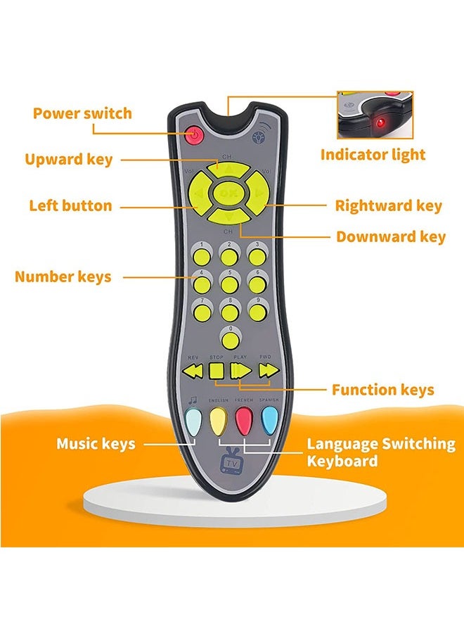 Ant - TV Remote Control Toy Early Education Toy, Light and Sound Game for 6 Months Kids, Toddlers Preschool Education Toy Game, Three Language Modes English, French and Spanish - Image 1
