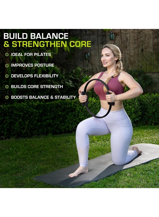 ProsourceFit Pilates Resistance Ring 14" Dual Grip Handles for Toning and Fitness - Image 1