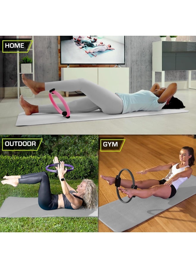 ProsourceFit Pilates Resistance Ring 14" Dual Grip Handles for Toning and Fitness - Image 3