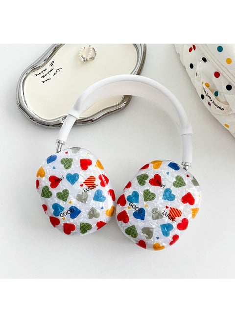 For Apple AirPods Max Protective Cover For Apple Headset Apm Protective Shell Earmuffs-Color:Luck Love Shell Pattern
