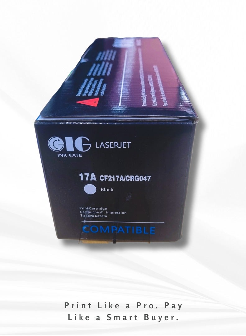 IG Compatible Black Toner Cartridge – CF217A / 217A / 17A / CRG-047 – For HP LaserJet Pro M102 / M130 Series & Canon imageCLASS LBP113w / MF113w – Up to 1600 Pages - Image 3