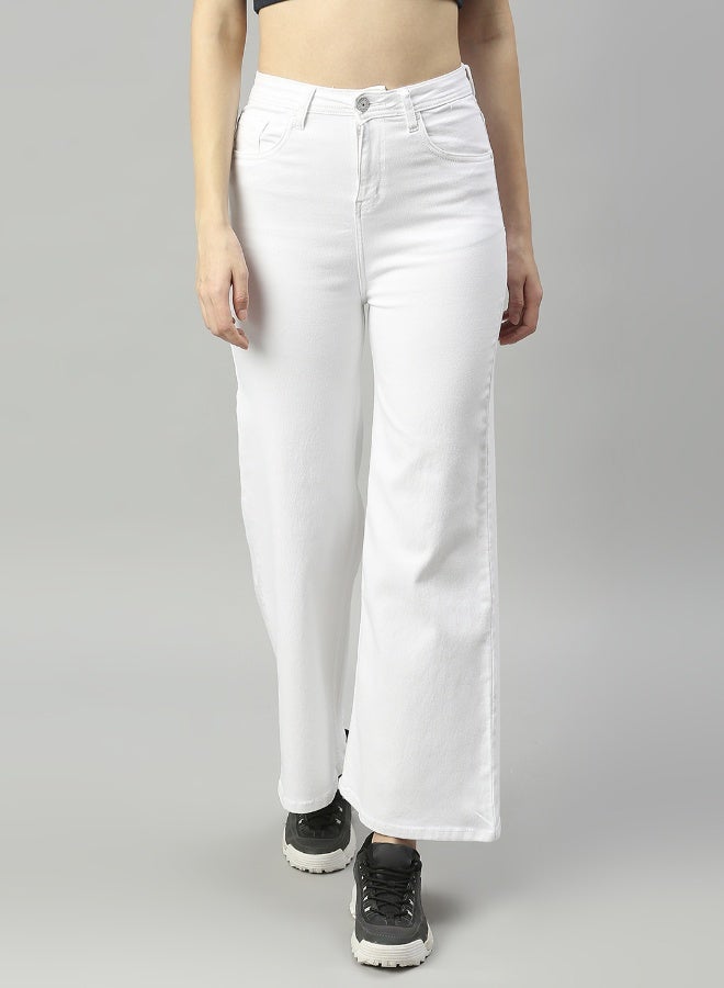 HIGH STAR Women White Jeans - Image 1