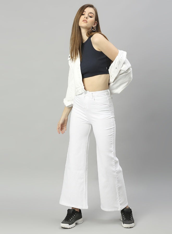 HIGH STAR Women White Jeans - Image 2