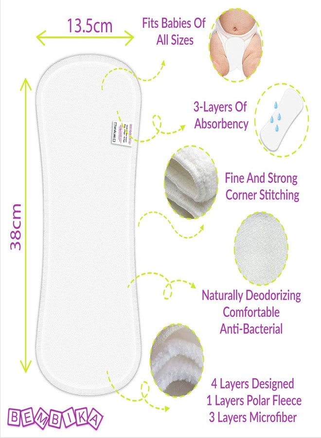 Bembika Cloth Daiper for Inserts Natures Cloth Diaper Liner, Wetfree Reusable Washable Cotton Diaper Nappy Inserts for Baby Cloth Diapers(Set of 7)(Polar Fleece-4 Layer) - Image 2