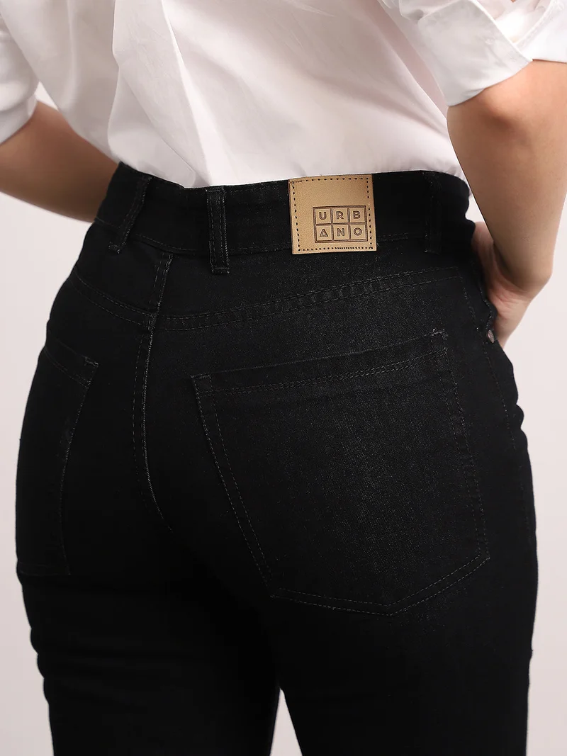 Urbano Fashion  Urbano Fashion Women's Black Mid Rise Bootcut Washed Jeans Stretchable  | Best Price UAE