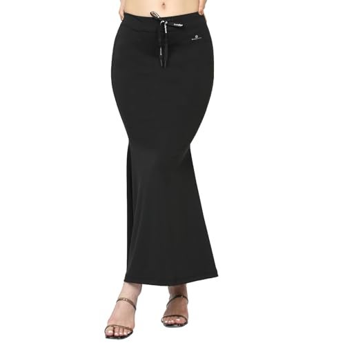 Bodyband Poly Spandex Saree Shapewear Petticoat Smooth Curve Peticote Innerwear Saree In Party Saree Shaper For Women,Ladies-(Black-Small) - Image 1