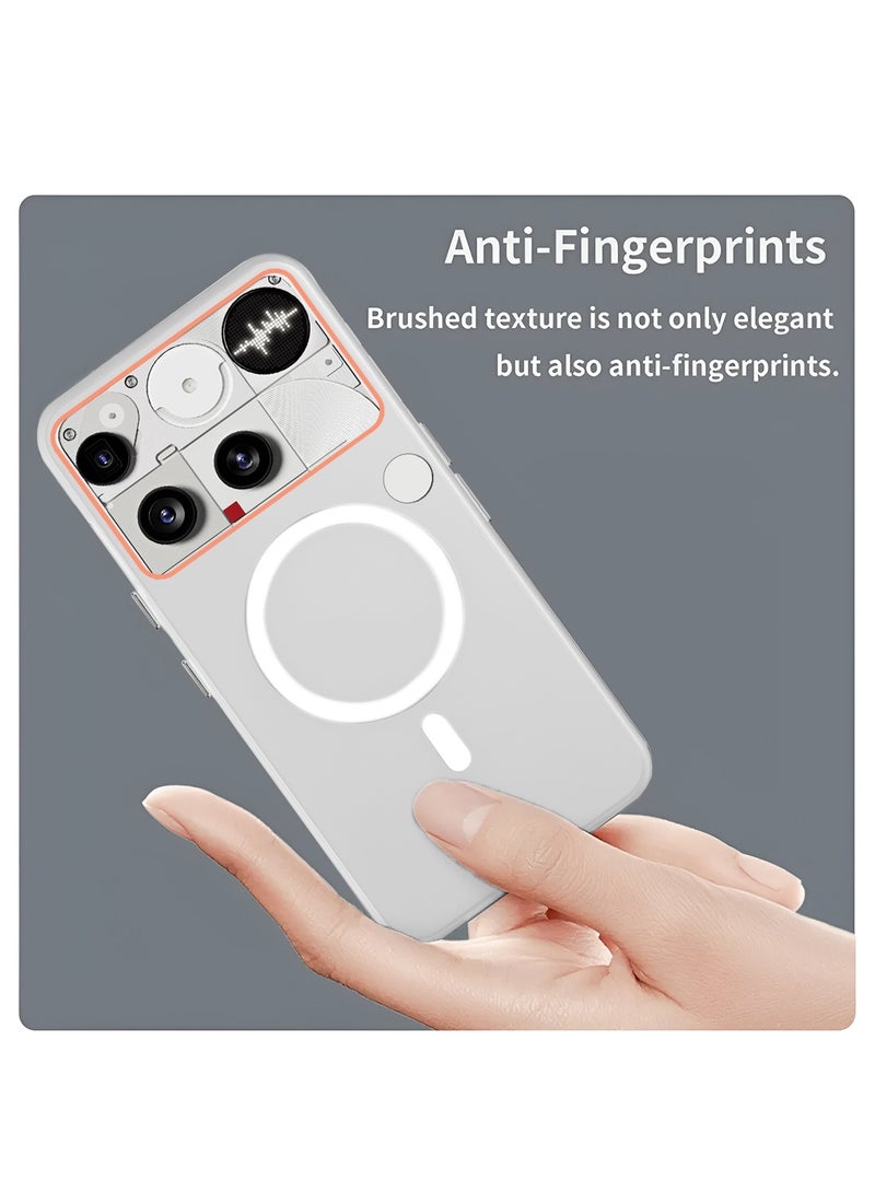 Syndee Nothing Phone (3) 5G 2025 Hybrid Translucent Magsafe with Magnetic Charging Raised Camera Lips Elegant Look Case Cover (MCMPMN) - White - Image 4