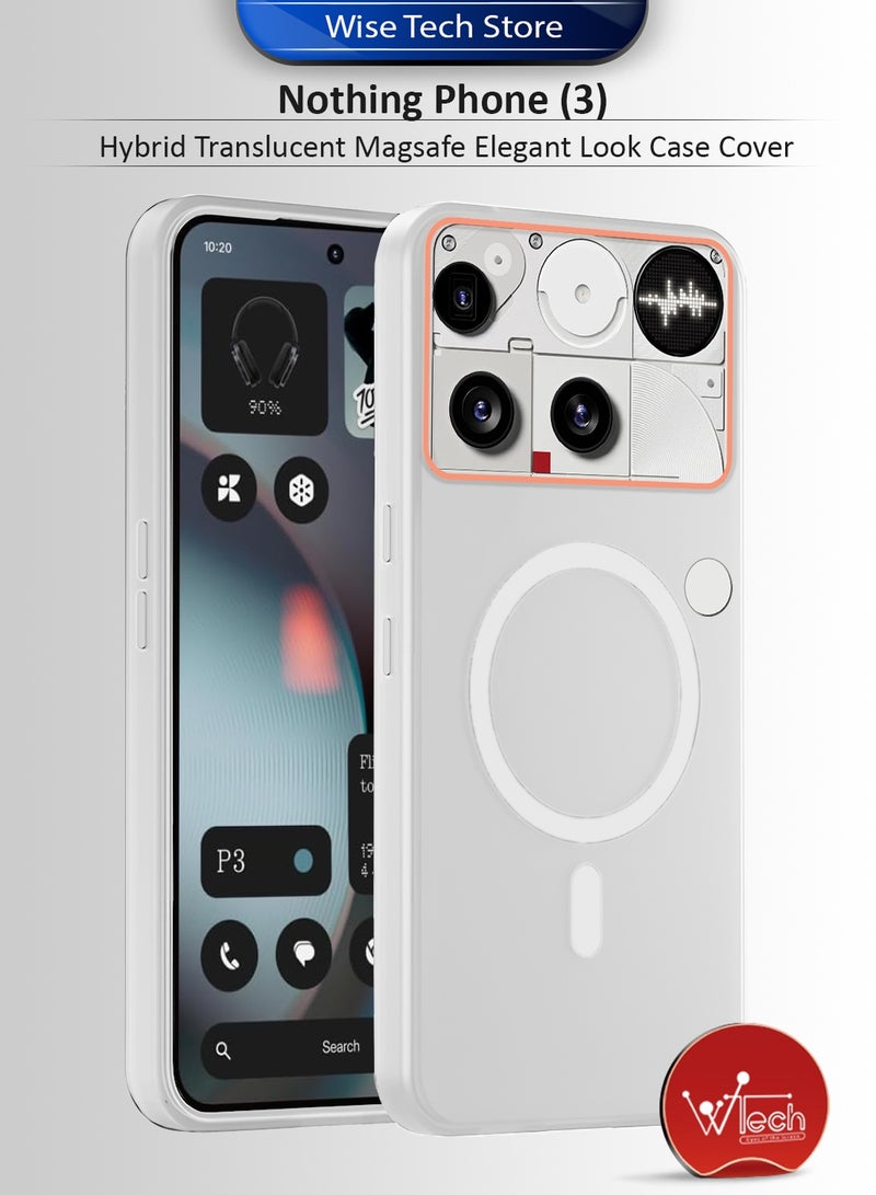 Syndee Nothing Phone (3) 5G 2025 Hybrid Translucent Magsafe with Magnetic Charging Raised Camera Lips Elegant Look Case Cover (MCMPMN) - White - Image 1