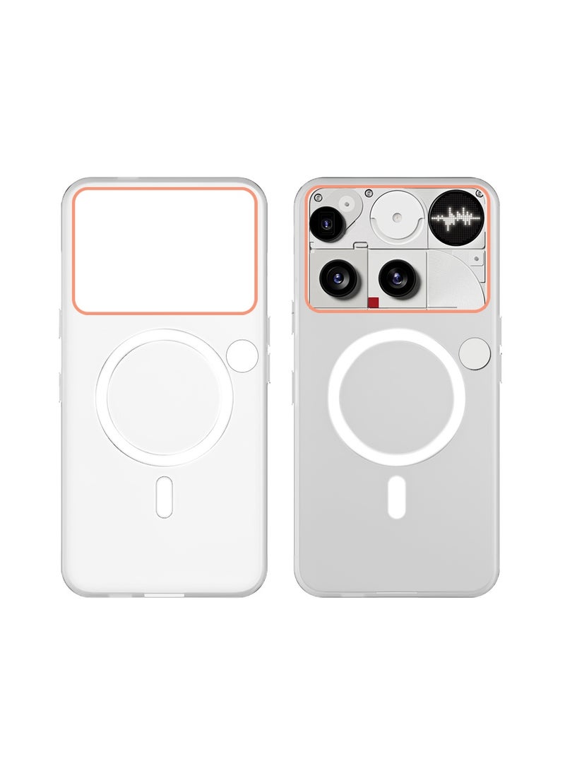 Syndee Nothing Phone (3) 5G 2025 Hybrid Translucent Magsafe with Magnetic Charging Raised Camera Lips Elegant Look Case Cover (MCMPMN) - White - Image 2