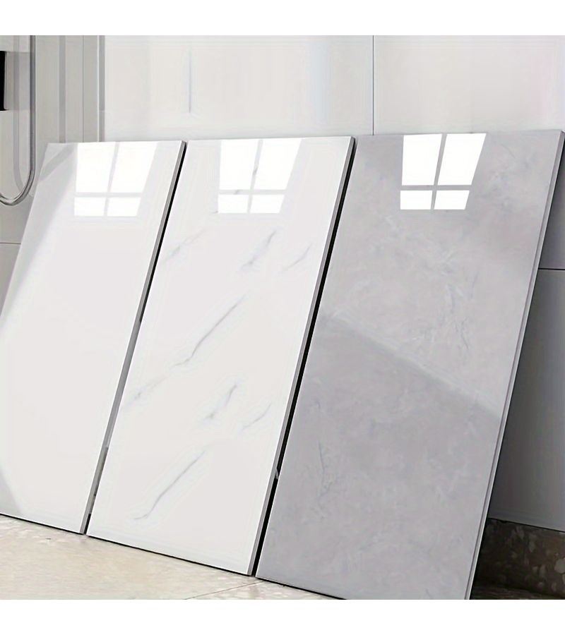 40 Pcs 11.81x23.62 Inch Cloudy White Self Adhesive Wall Stickers Waterproof Oil Proof Peel And Stick Wall Tiles For Kitchen Backsplash Living Room Bathroom Home Renovation Easy Clean Stain Resistant - Image 1