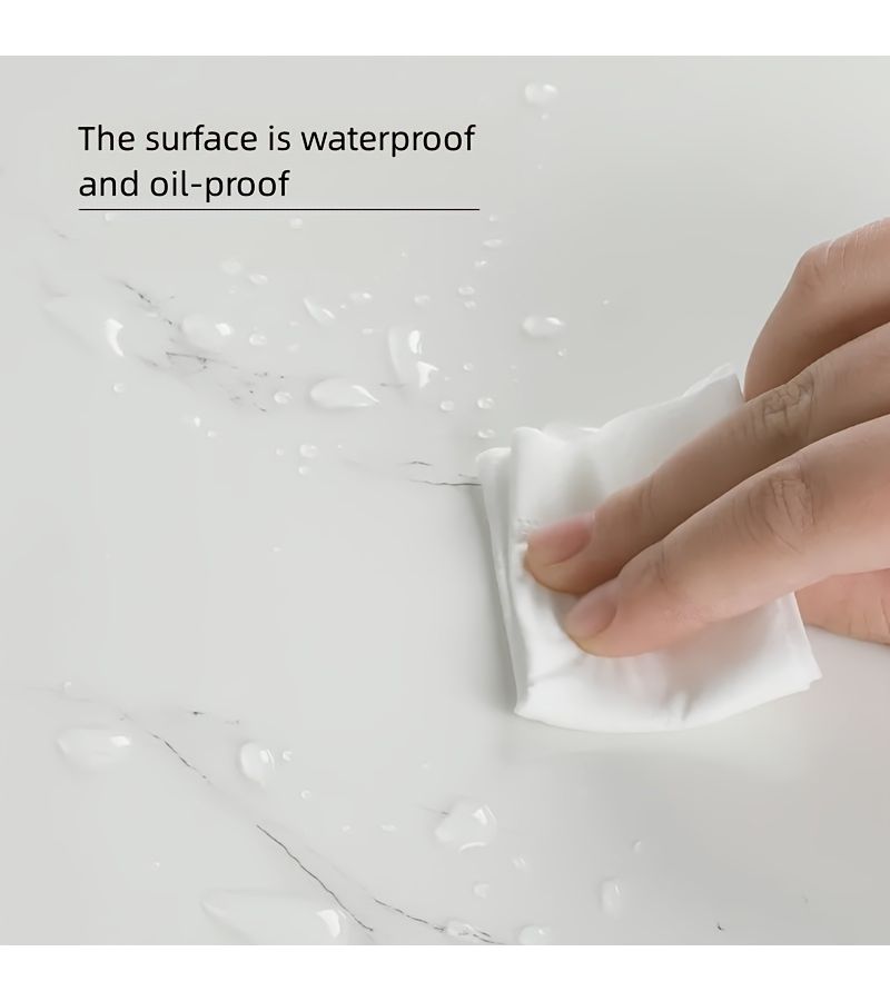 40 Pcs 11.81x23.62 Inch Cloudy White Self Adhesive Wall Stickers Waterproof Oil Proof Peel And Stick Wall Tiles For Kitchen Backsplash Living Room Bathroom Home Renovation Easy Clean Stain Resistant - Image 4