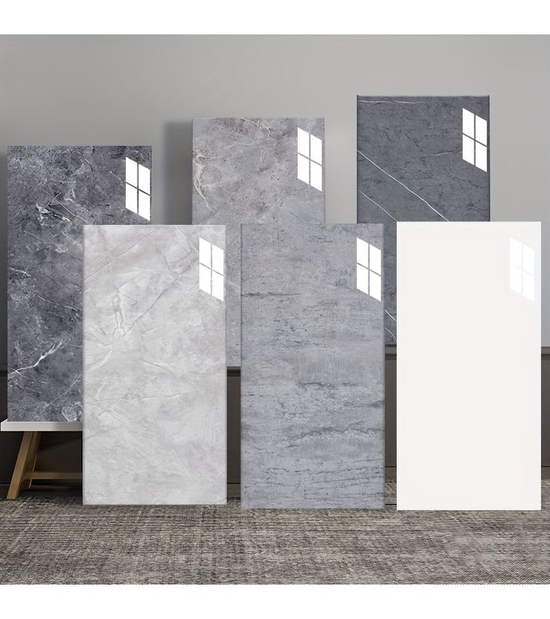 40 Pcs 11.81x23.62 Inch Cloudy White Self Adhesive Wall Stickers Waterproof Oil Proof Peel And Stick Wall Tiles For Kitchen Backsplash Living Room Bathroom Home Renovation Easy Clean Stain Resistant - Image 2