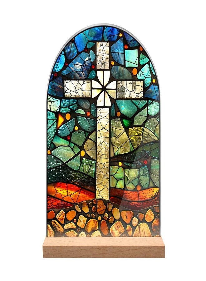 KOMI Cross Stand Catholic Ornament Statue Acrylic Desk Sign Tabletop Decor Home Altar Decor Christian Gifts - Image 1