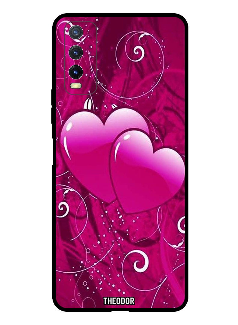 Theodor جراب حماية مضاد للخدش ومقاوم للصدمات لهاتف VIVO Y20S 5G Two Heart - Image 1