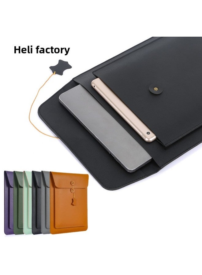 Non-magnetic Superfiber/PU Double Bag Macbook Air Laptop For Apple 1 Fruit Pro1416 Inch Liner Bag-Color:Black Pu-Applicable Model:13 Inch Double Bag Non-magnetic Liner Bag  - Image 2