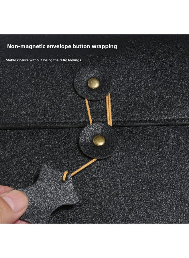 Non-magnetic Superfiber/PU Double Bag Macbook Air Laptop For Apple 1 Fruit Pro1416 Inch Liner Bag-Color:Black Pu-Applicable Model:13 Inch Double Bag Non-magnetic Liner Bag  - Image 5