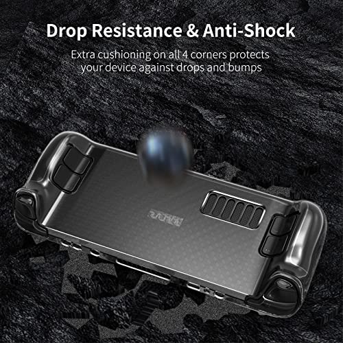 HEYSTOP Steam Deck Case Clear, Protective Case for Steam Deck, Compatible with Steam Deck 2022, TPU Soft Cover Protector with Full Protection, Shock-Absorption, Anti-Slip & Scratch Design - Image 2