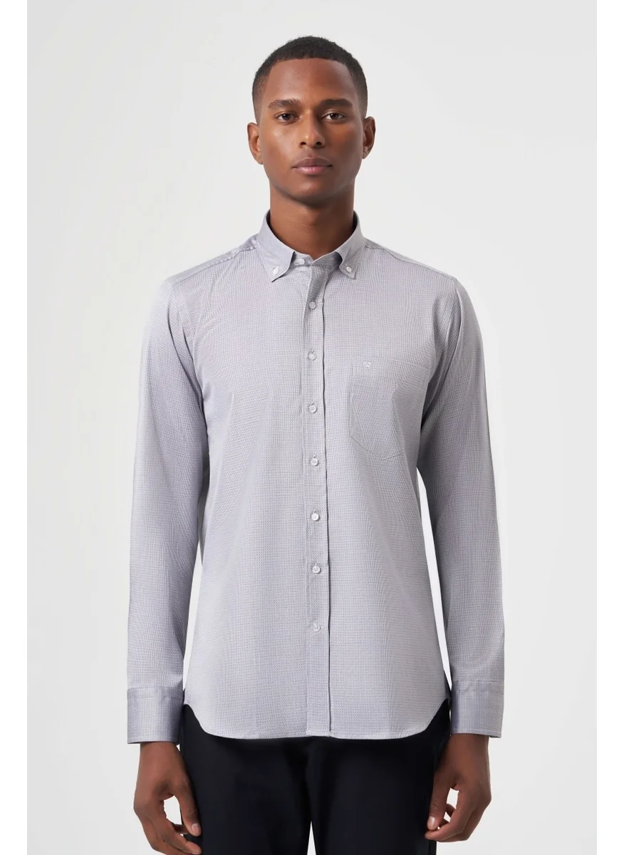 Bisse Men's Regular Fit Sports Shirt Gray GM23K232017_D55