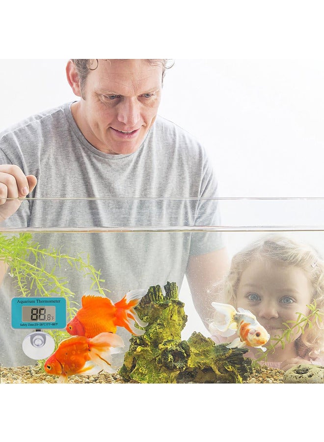 Aquarium Thermometer, LED Accurate Temperature Sensor, Touch and Sleep Mode (Blue)
