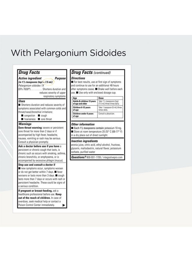 Integrative Therapeutics V Clear Eps 7630, Homeopathic Cold Medicine, Shortens Colds, Relieves Respiratory Symptoms, 99.95% Alcohol-Free Syrup, Cherry Flavored For Children And Adults, 4 Fl. Oz - Image 2