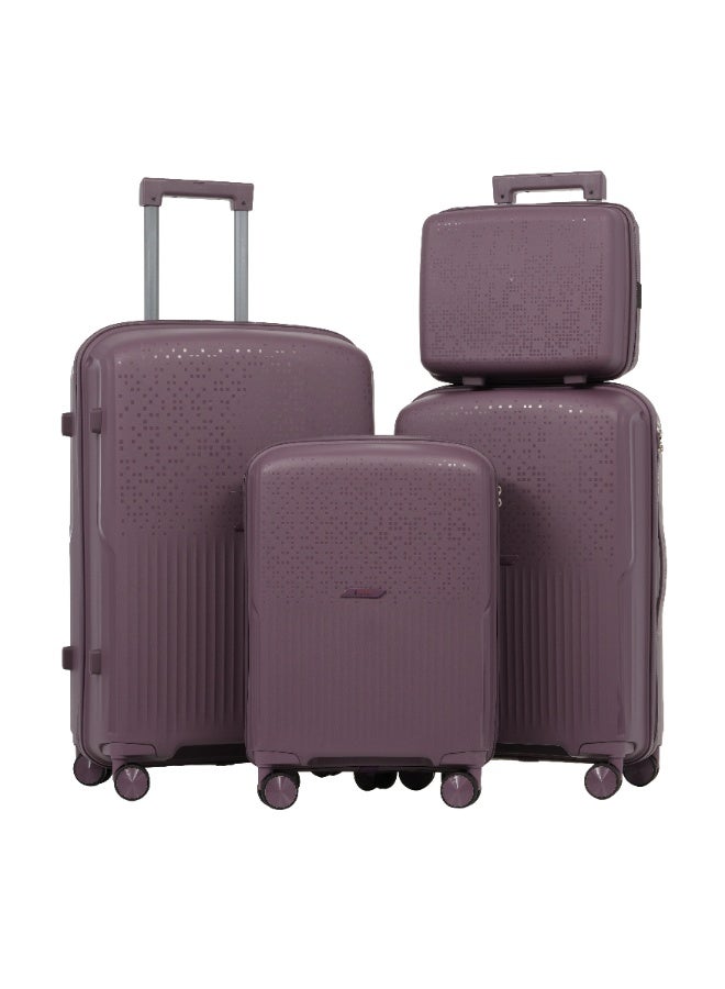 Eagle Express NEON X PP Hard Shell Luggage Set of 4 (14/20/24/28-inch) - Anti-Theft Zipper, 8 Spinner Wheels - Purple - 1 Year Warranty - Image 1