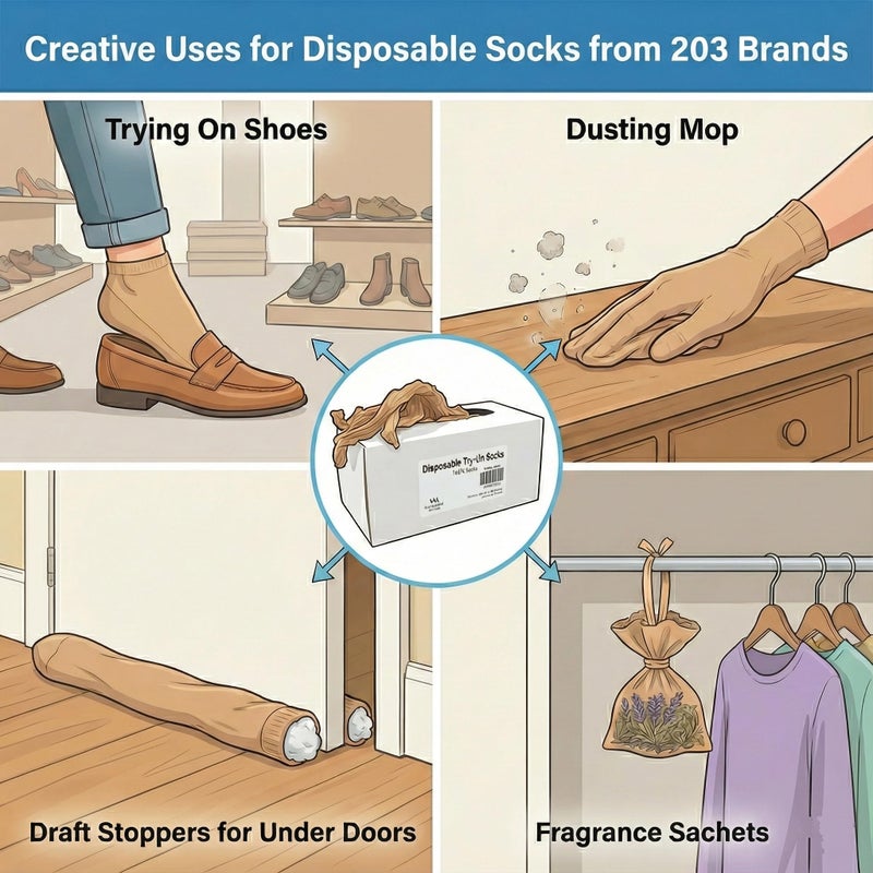 203 Brands Disposable Try On Socks - Beige Tan Footies, 144 Pieces - Image 3