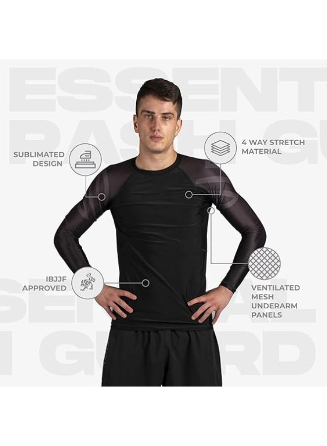 Sanabul  Essential Long Sleeve Compression Shirt – Men’s MMA, BJJ Athletic Rashguard, X-Large, All Black - Image 4