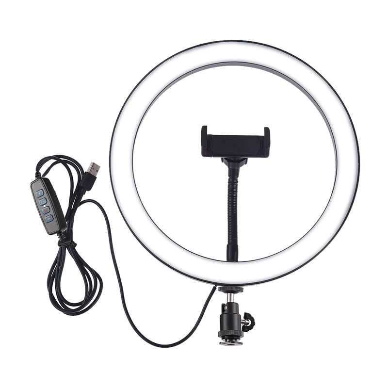docooler 10" Dimmable LED Selfie Round Light Brightness Adjustable Lamp Multicolour - Image 1