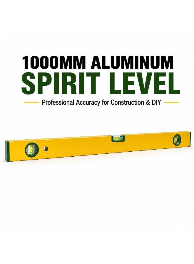 Uken 1000mm Aluminum Spirit Level, 40 Inch Long Box Level with 3 Bubble Vials, Horizontal Vertical & 45° Alignment Tool for Construction, Carpentry, Tiling, Cabinets and DIY - Image 1