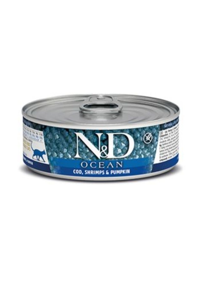 Wet Ocean Cat Tuna Cod, Shrimp & Pumpkin 80g