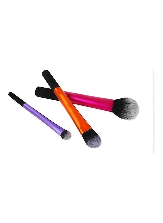 NIBEMINENT Travel Essentials Custom Cut Bristle Make Up Brushes Pink/Orange/Blue  - Image 1